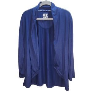 MUK LUKS long sleeve blue open front cardigan size PS pockets  woman's